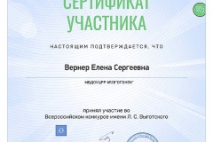 Сертификат участника всероссийско