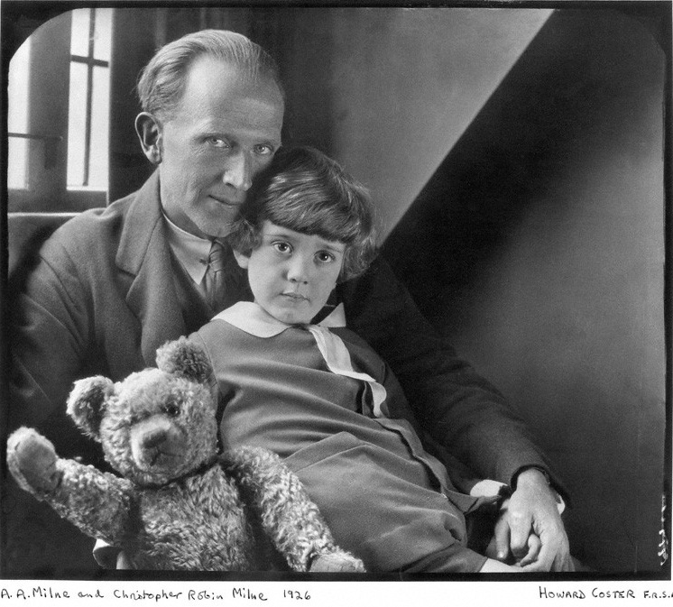 NPG x19574; A.A. Milne; Christopher Robin Milne and Pooh Bear